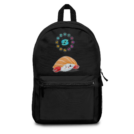 Japanese Sushi Funny Cancer Zodiac Sushi Lover Pun Backpacks