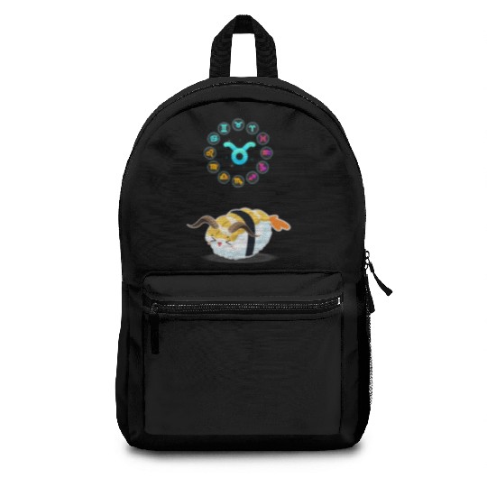 Japanese Sushi Funny Taurus Zodiac Sushi Lover Pun Backpacks