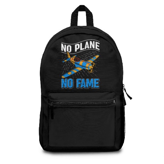 Airline Pilot Pun No Plane No Fame Aircraft Pilot Backpacks