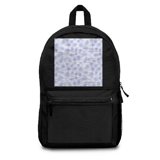 Elegant Snowflakes Pattern White Purple Backpacks
