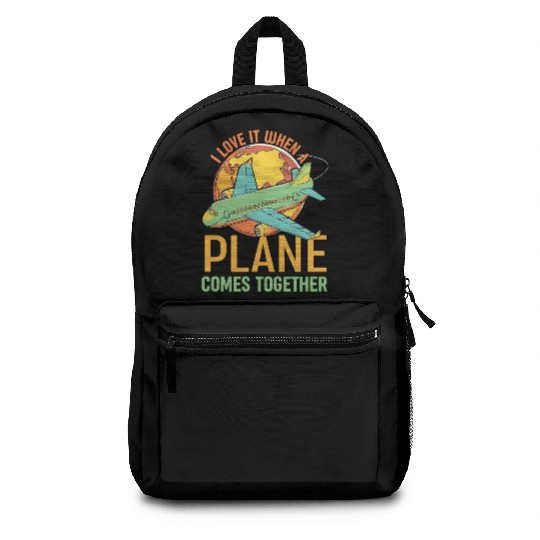 Airline Pilot Plane Comes Together Aircraft Pun Backpacks