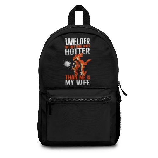 Welder Welding Husband Wife Backpacks