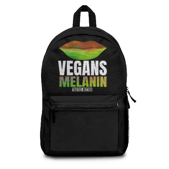 Lovable Melanin Of Vegans Quote Backpacks