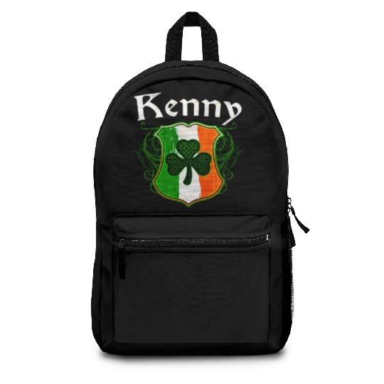 Kenny Irish Surname Ireland Flag Shield Shamrock Backpacks