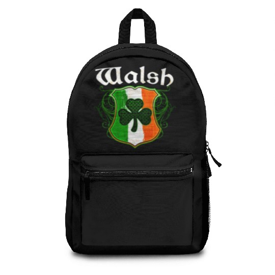 Walsh Irish Surname Ireland Flag Shield Shamrock Backpacks