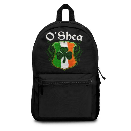 O'Shea Irish Surname Ireland Flag Shield Shamrock Backpacks