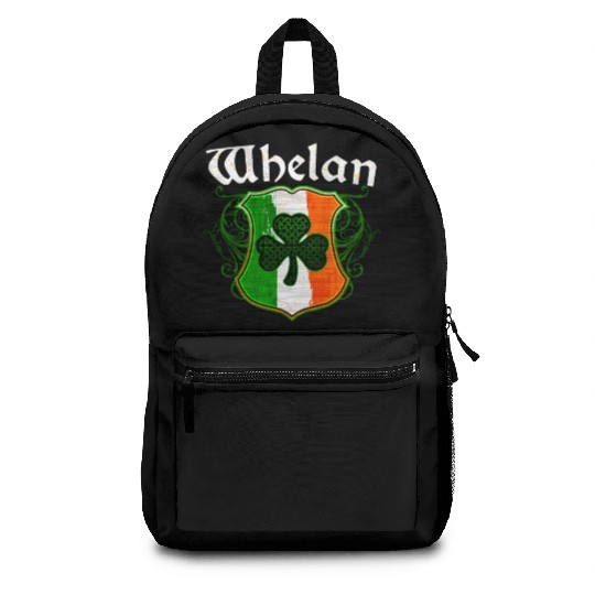 Whelan Irish Surname Ireland Flag Shield Shamrock Backpacks