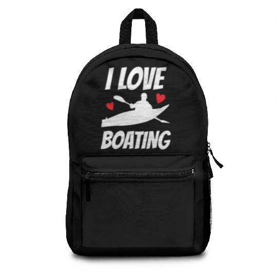I Love Boating Kayak Boat Yacht Captain Ship Backpacks