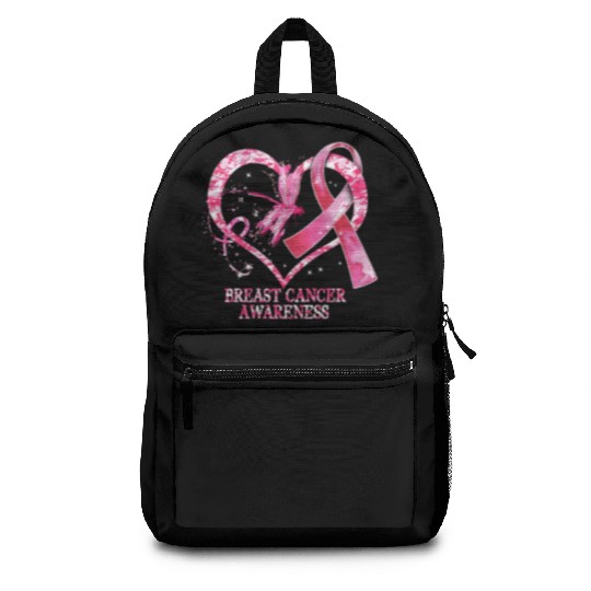 In October We Wear Pink Breast Cancer Dragonfly Backpacks