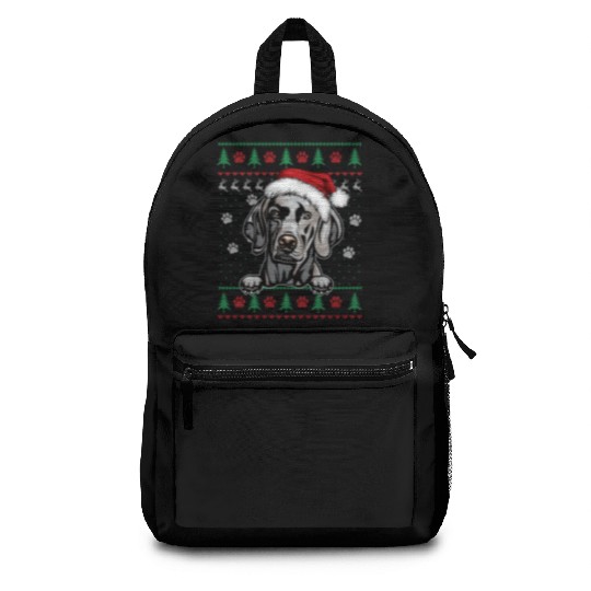 Weimaraner Christmas Ugly Sweater Funny Dog Lover Backpacks