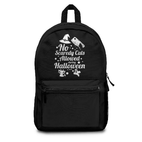 Cat ghost witch halloween party Backpacks