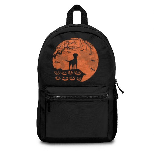 Rhodesian Ridgeback And Moon Halloween Funny Dog Backpacks