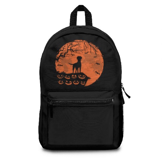 Rhodesian Ridgeback And Moon Halloween Funny Dog Backpacks