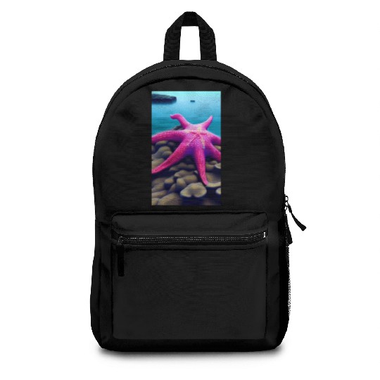 Pink starfish Backpacks