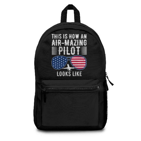 Aircraft Pun Airmazing Pilot - Airline Pilot Backpacks