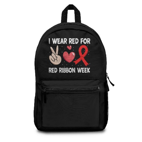 Peace Ribbon Week October I Wear Red Backpacks