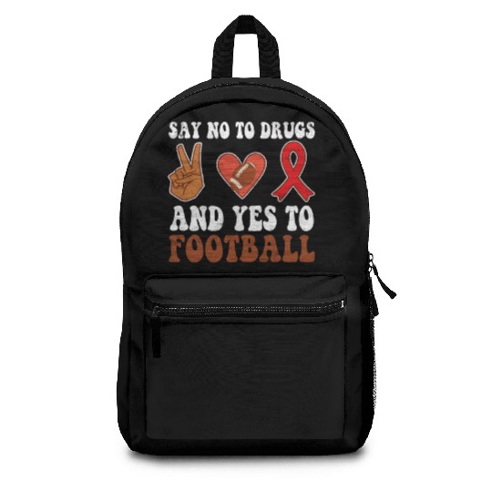 Peace Ribbon Week Awareness Yes FootBall Wear Red Backpacks