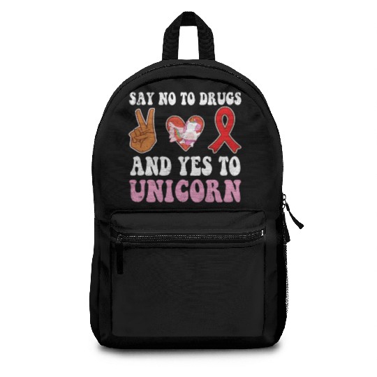 Peace Ribbon Week Awareness Yes Unicorn Wear Red Backpacks