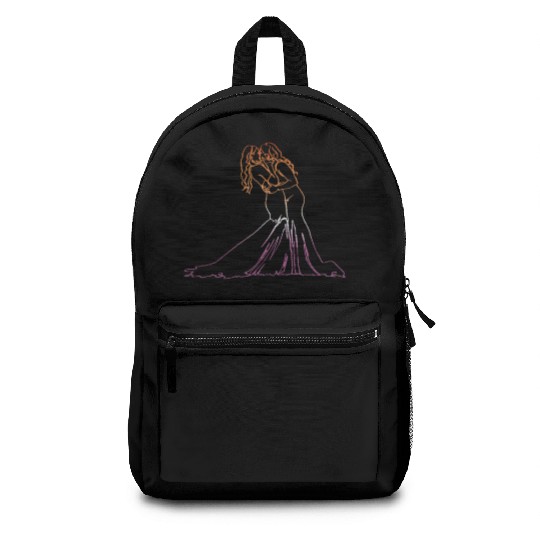 Two Brides Oneline Art - Lesbian Wedding Gay Backpacks