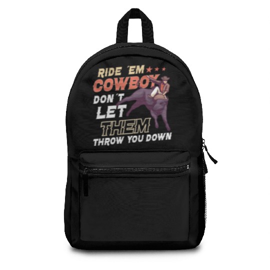 Rodeo Bull Riding Livestock Show Farmer Cattle Backpacks