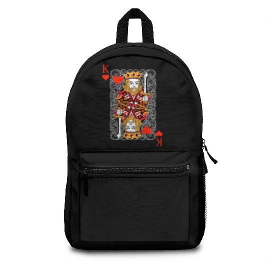 King of Hearts Blackjack Cards Poker 21 K Couple M Backpacks