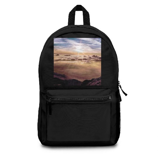 dark blue ocean waves storm fantasy Backpacks