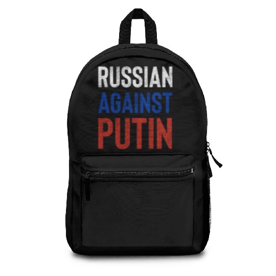 Russian against Putin russia flag grunge Backpacks