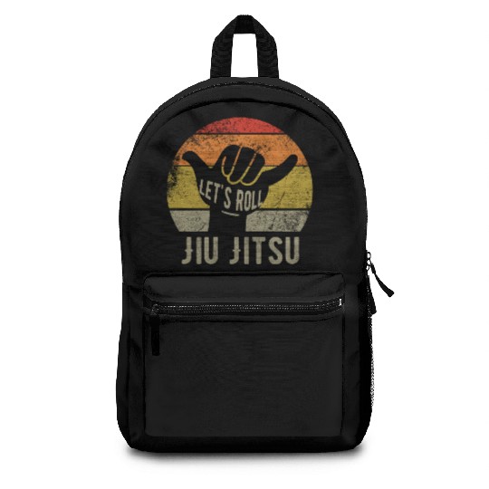 Jiu Jitsu costume of vintage BJJ let's roll Backpacks