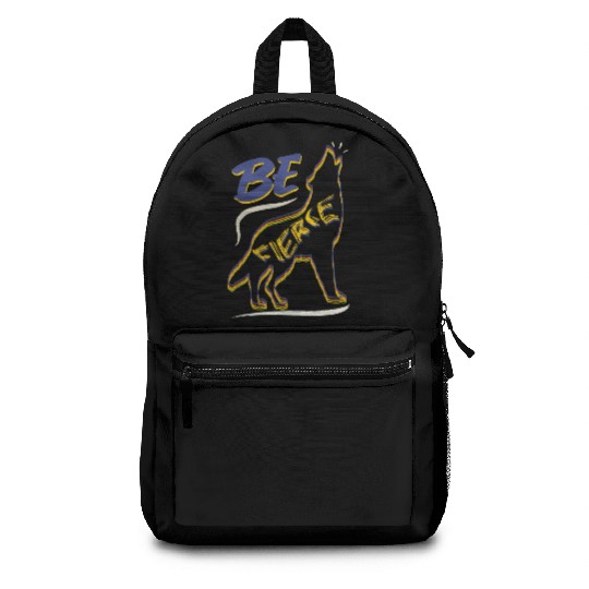 Be Fierce Wolf Design Backpacks