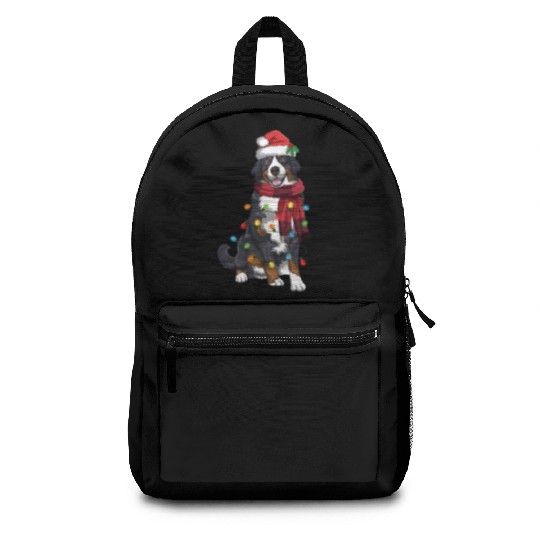 Bernese Mountain Christmas Light Funny Dog Lover Backpacks