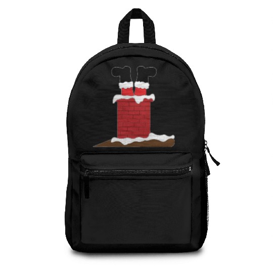 Funny Santa Claus Stuck in chimney Backpacks