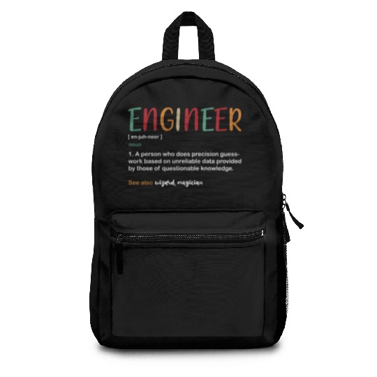 Funny College Student Engineer Definition Backpacks