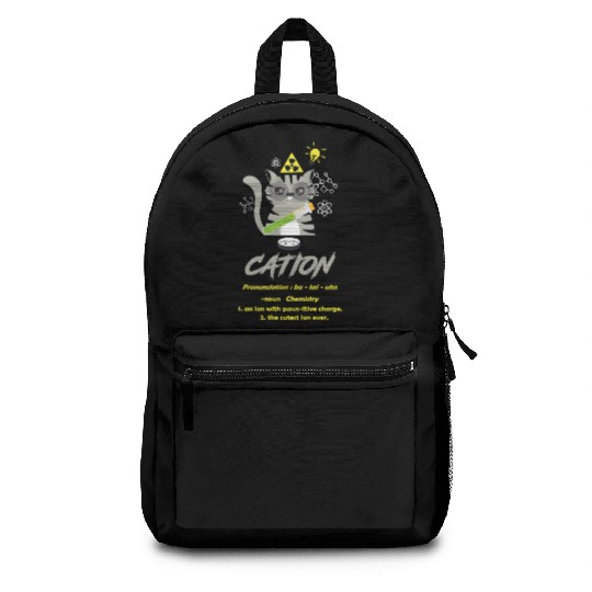 Chemistry Science Geek Cation Chemistry Cat Backpacks