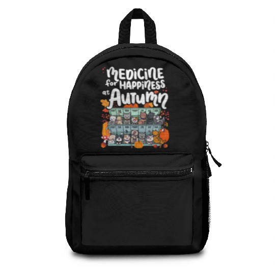 Medicine For Happiness At Autumn Weekdays Days Backpacks