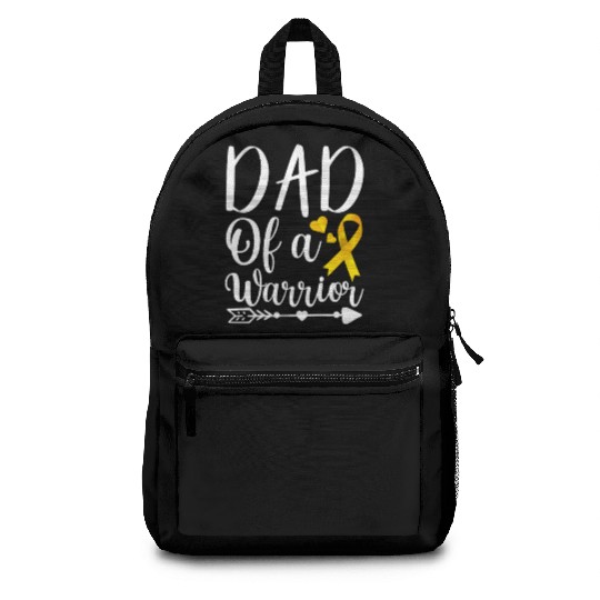dad Of A Warrior Childhood Cancer Awareness Suppor Backpacks