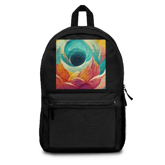 Colorful mandala flower version 6 Backpacks