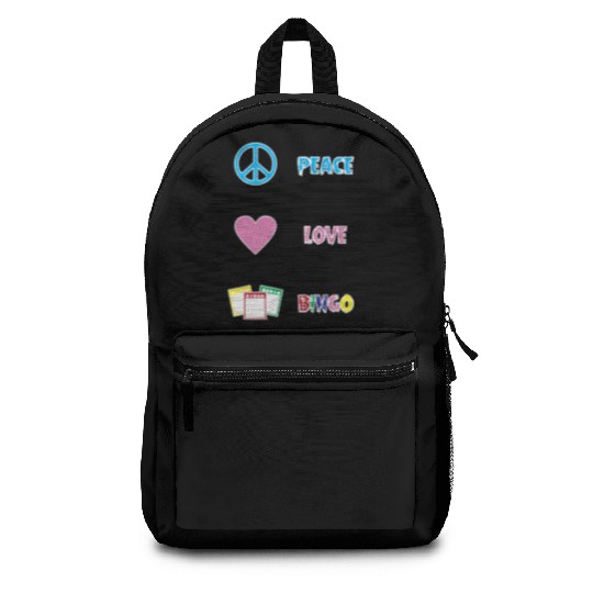 Bingo Game Player Peace Love Bingo Backpacks