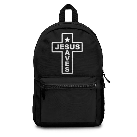 Jesus Saves Christian Faith Bible Cross Backpacks