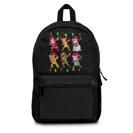 Christmas Kids Boys Men Dabbing Santa Elf Deer Backpacks