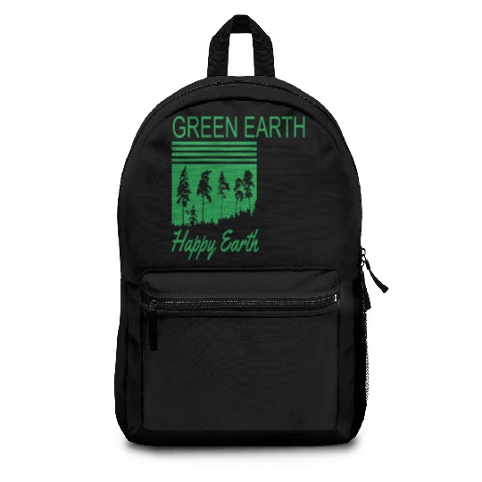 Green Earth Happy Earth Earth Protection Support Backpacks