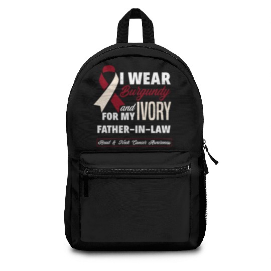 I Wear Burgundy Ivory For Father In Law Head Neck Backpacks