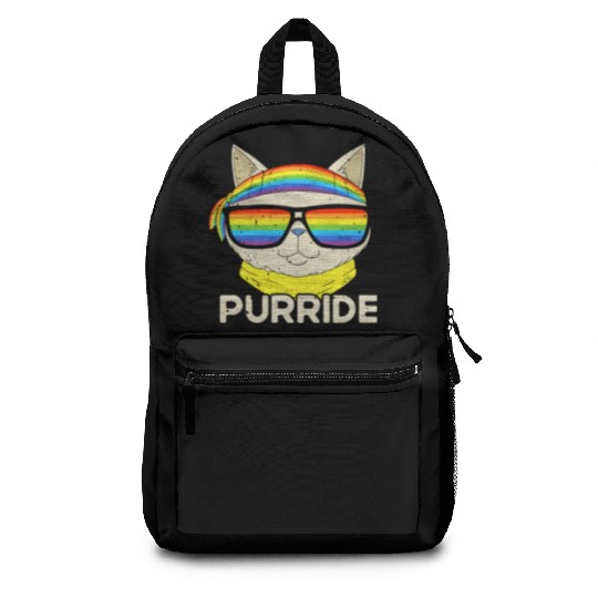 Purride Cat Pride Ally LGBT Community Rainbow Backpacks