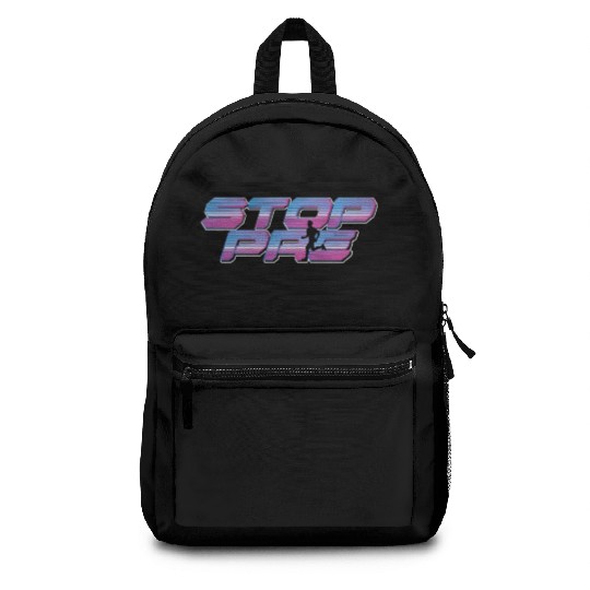 Stop Pre Marathon Running Vintage Runner Stop Pre Backpacks