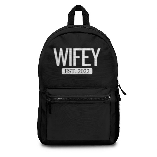 Wifey Est. 2022 Matching Couple Newlywed Marriedwi Backpacks
