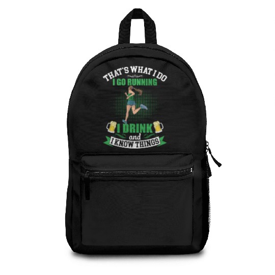 I Go Running Funny Beer Backpacks