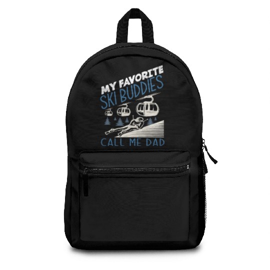 Skiing Dad Skier Father Gift Backpacks