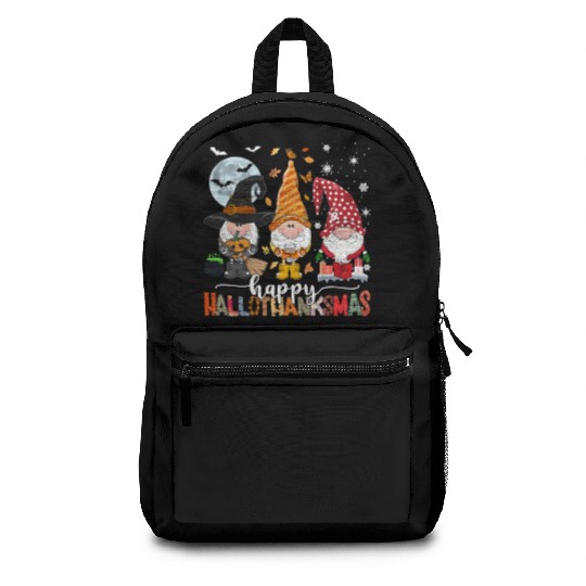 Happy Hallothanksmas Gnomes Lover Halloween Backpacks