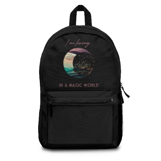 Magic Spiritual Desert Moon Water Lily Backpacks