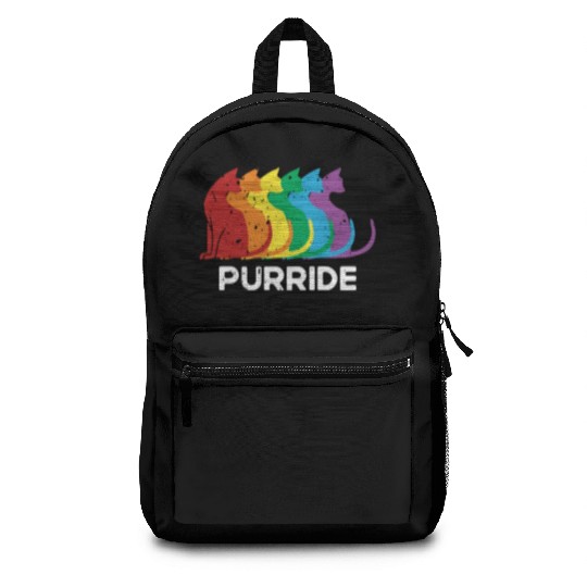 Purride Cat Pride Ally LGBT Community Rainbow Backpacks