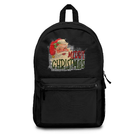 Retro Santa Merry Christmas Backpacks